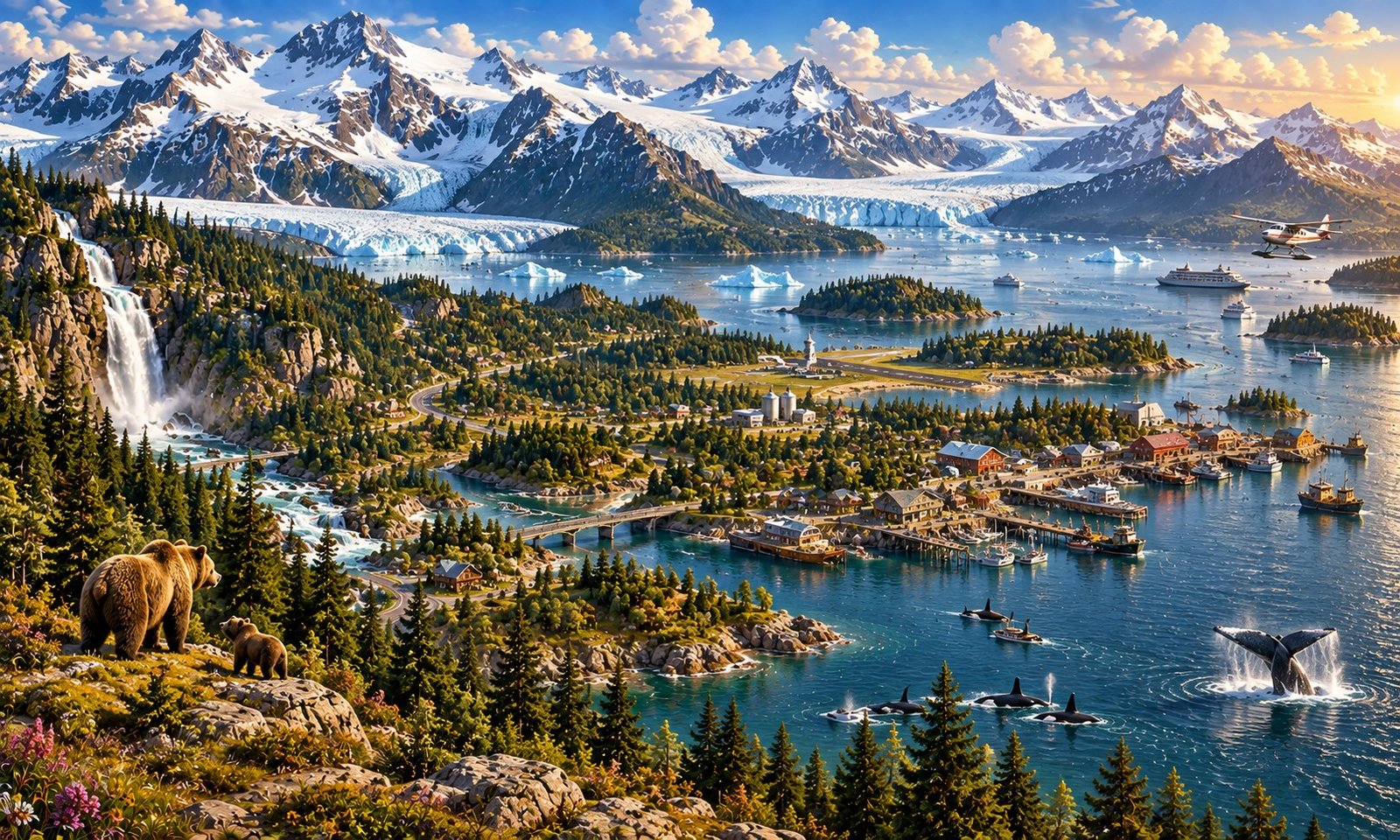 Conceptual landscape of Alaska, with landmarks for discovery.