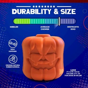 Jack O' Lantern Dog Toy - Durable Halloween Chew Toy for Large Dogs