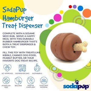 SP Hamburger Durable Rubber Chew Toy & Treat Dispenser