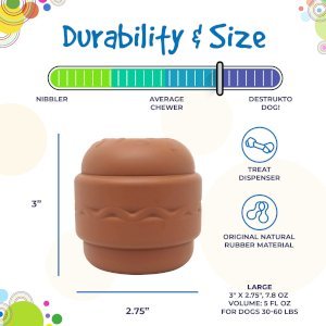 SP Hamburger Durable Rubber Chew Toy & Treat Dispenser