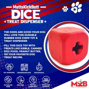 MKB Dice Toy Durable Rubber Chew Toy & Treat Dispenser