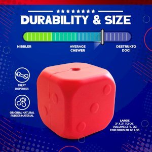 MKB Dice Toy Durable Rubber Chew Toy & Treat Dispenser