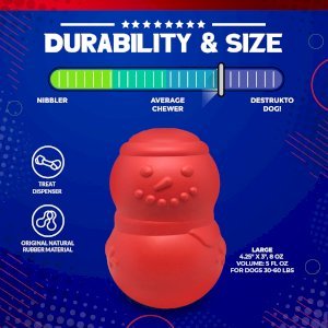 Snowman Dog Toy - Durable Winter Chew Toy for Large Dogs