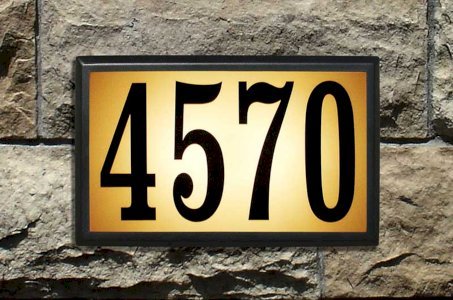 Bayside Estate Lighted Address Plaque In Black Frame Color