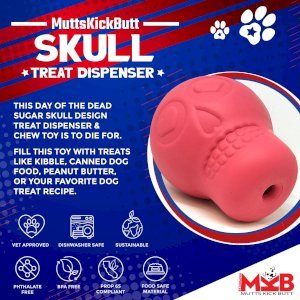 Sugar Skull Dog Chew Toy & Treat Dispenser