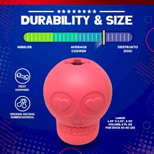 Sugar Skull Dog Chew Toy & Treat Dispenser