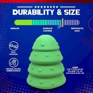 Christmas Tree Dog Toy - Durable Rubber Chew Toy