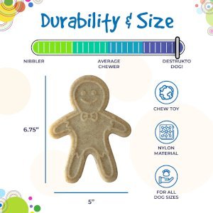 Gingerbread Man Nylon Dog Chew Toy for Aggressive Chewers