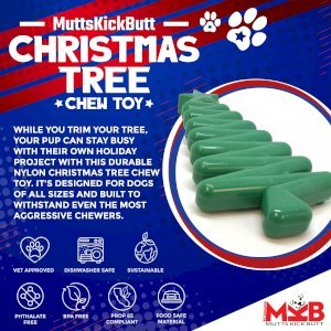 Christmas Tree Nylon Dog Chew Toy for Aggressive Chewers  & FDA Compliant