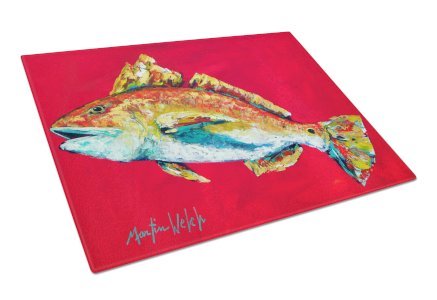 Fish Art Glass Cutting Board Large