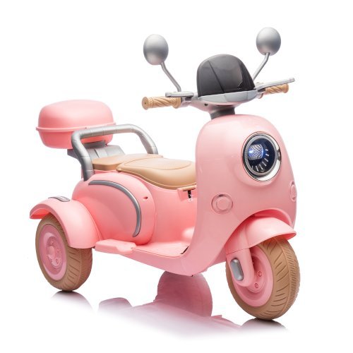 12V Two Motors Kids Ride On Level Up Two-seater Electric Motorcycle,Three-wheel Toy W Music,Bluetooth,USB,Backseat Flip Seat,Portable Storage Hooks&Oversized Trunk,LED Headlight For Kids 3-6.