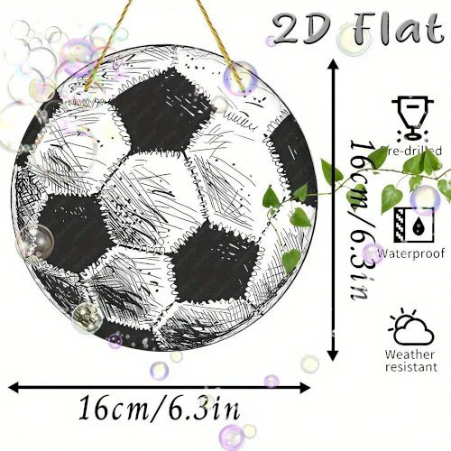 CIFbuy Bohemian Football Metal Sign, "" Bohemian Football Metal Sign, Metal Sign, Minimalist Soccer Stepping Stone Wall HangingTikTok, Temu Self-pickup Logigiics