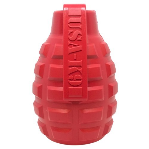 Grenade Shaped eDispenser Durable Dog Chew Toy & Treat Dispenser