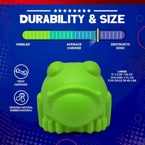 Bull Frog Dog Chew Toy & Treat Dispenser