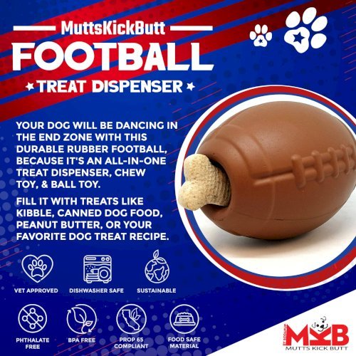 Football Dog Chew Toy & Treat Dispenser