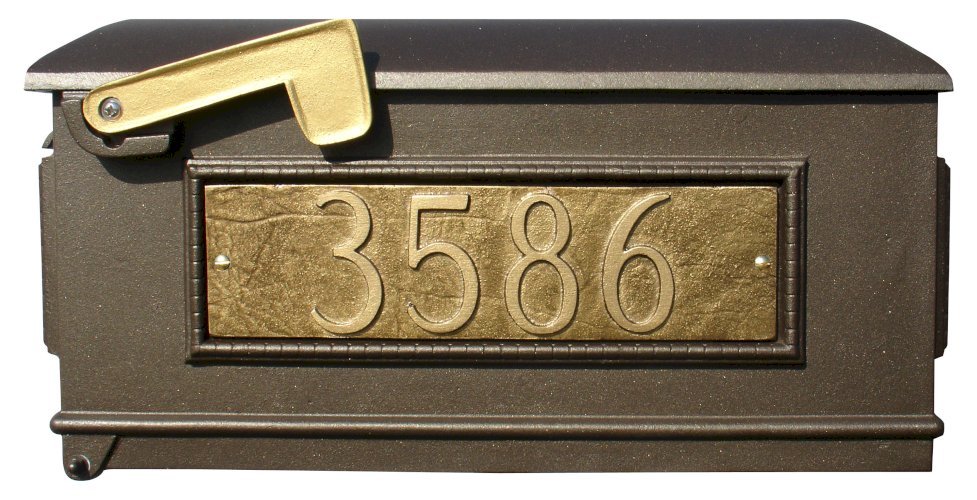 Lewiston Mailbox Only With 3 Cast Aluminum Personalized Address Plates