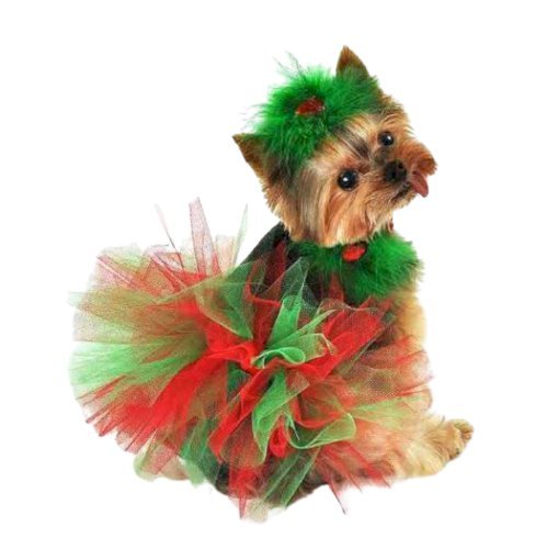 Red and Green Christmas Dog Tutu Skirt (Medium)
