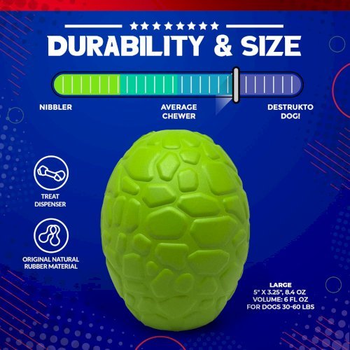 Dinosaur Egg Dog Chew Toy & Treat Dispenser