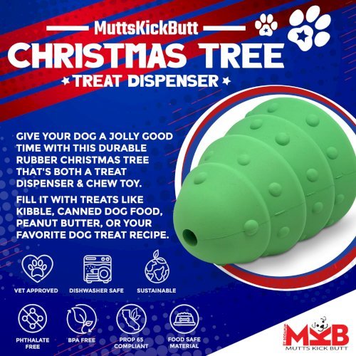 Christmas Tree Dog Toy - Durable Rubber Chew Toy
