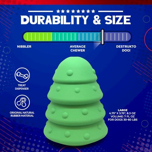 Christmas Tree Dog Toy - Durable Rubber Chew Toy
