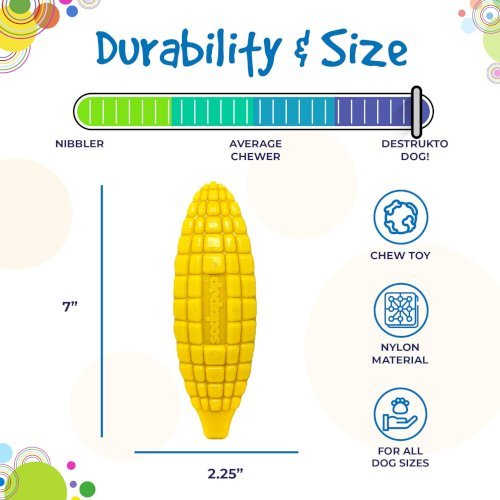 Corn on the Cob Nylon Dog Toy for Aggressive Chewers
