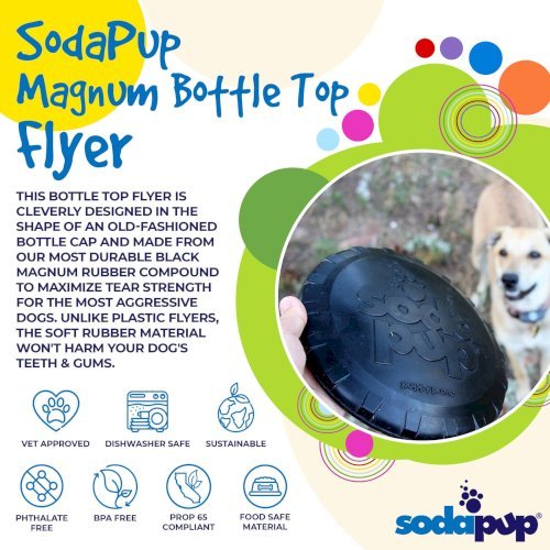 Magnum Bottle Top Flyer Ultra Durable Rubber Retrieving Frisbee