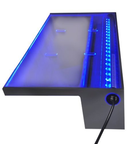 Led Lighted Spillway. Blue Water Feature. 12" Wide Spillway, 12V