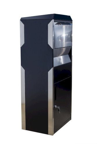 Parcel Box In Black With Stainless Steel