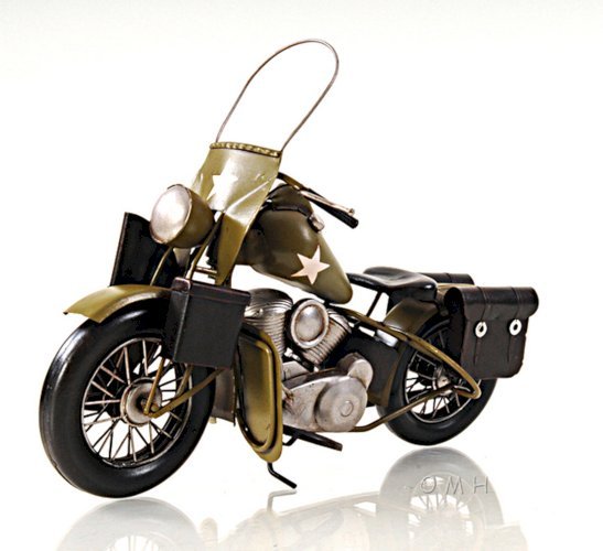 1942 Yellow Motorcycle with U.S. Army Specifications Model- 1:12 Scale