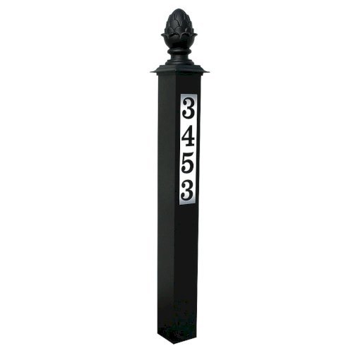 Lighted Address Post With Decorative Finial