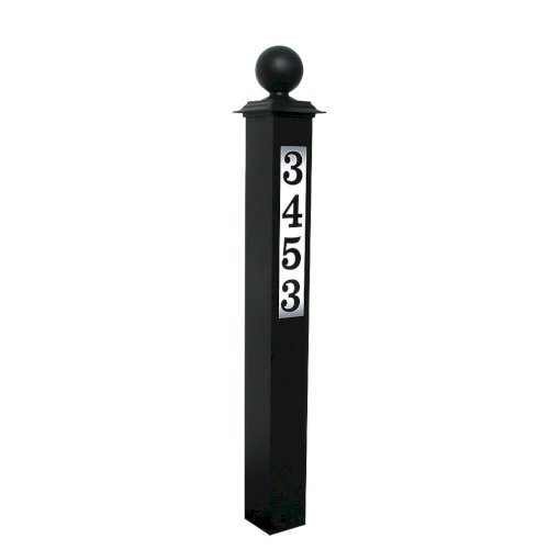 Lighted Address Post With Decorative Finial