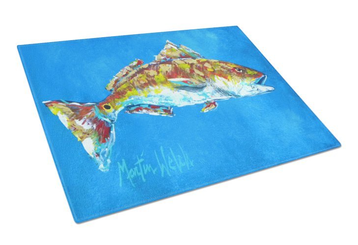 Fish Art Glass Cutting Board Large